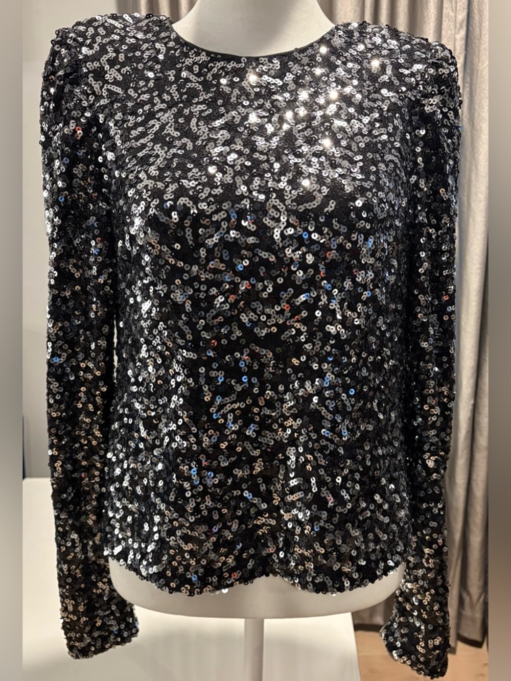 Endless Rose Black Sequin Long Sleeve Top